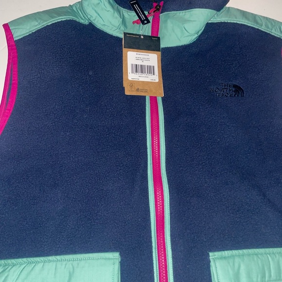 NWT Men's The North Face Royal Arch Full Zip Fleece Vest - Red/Blue - XLarge - Picture 5 of 6